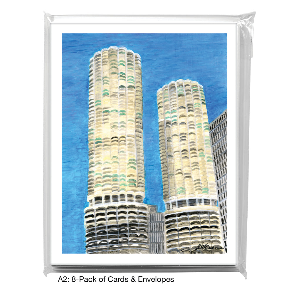 Marina Towers, Chicago, Greeting Card (7809), A2 8-Pack, printedcanvas.com