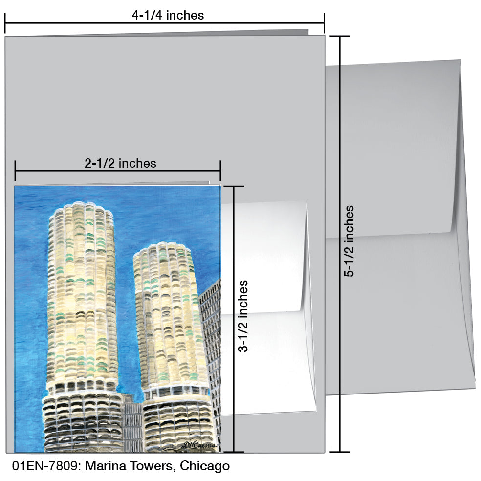 Marina Towers, Chicago, Greeting Card (7809), Enclosure, printedcanvas.com