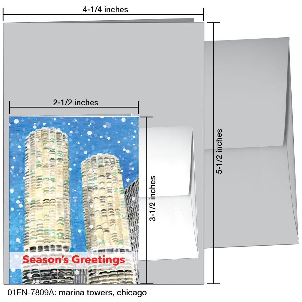 Marina Towers, Chicago, Greeting Card (7809A)