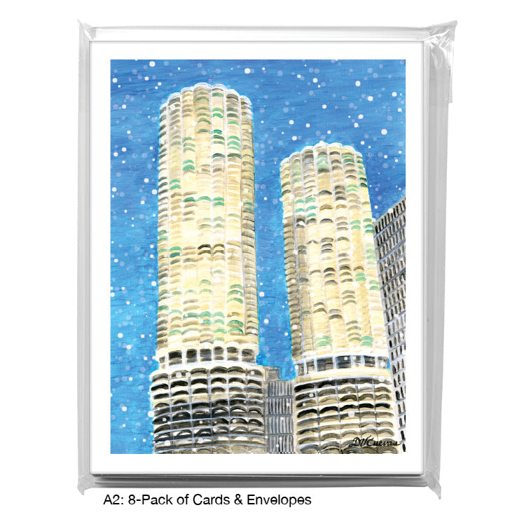 Marina Towers, Chicago, Greeting Card (7809E), A2 8-Pack, printedcanvas.com