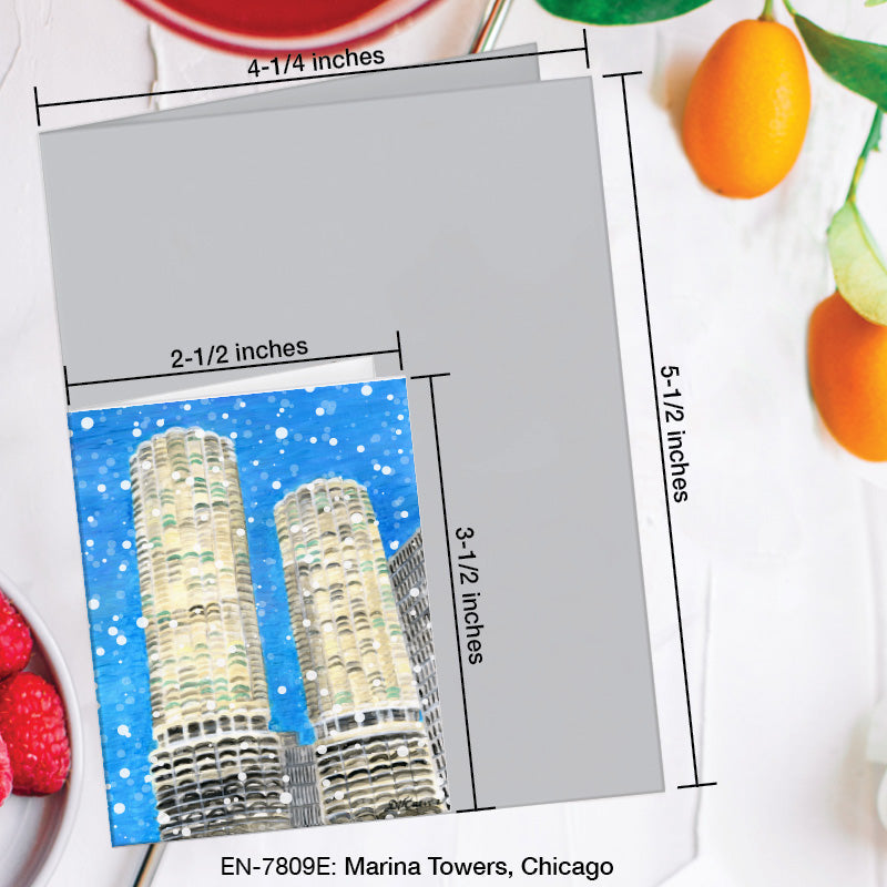 Marina Towers, Chicago, Greeting Card (7809E), Enclosure Card, www.printedcanvas.com