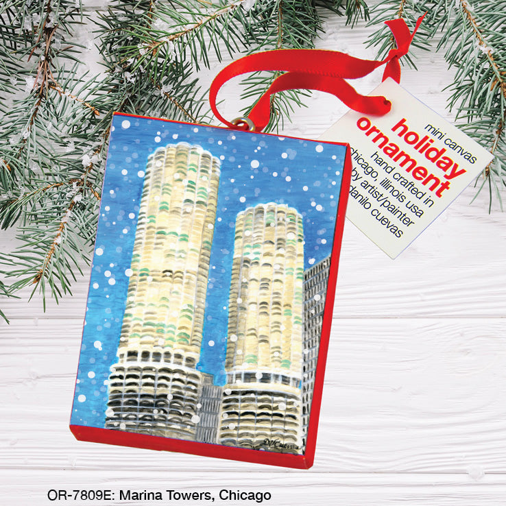 Marina Towers, Chicago, Ornament (OR-7809E), Front, printedcanvas.com