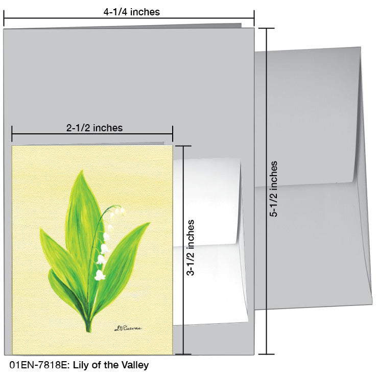 Lily of the Valley, Greeting Card (7818E), Enclosure Card, www.printedcanvas.com