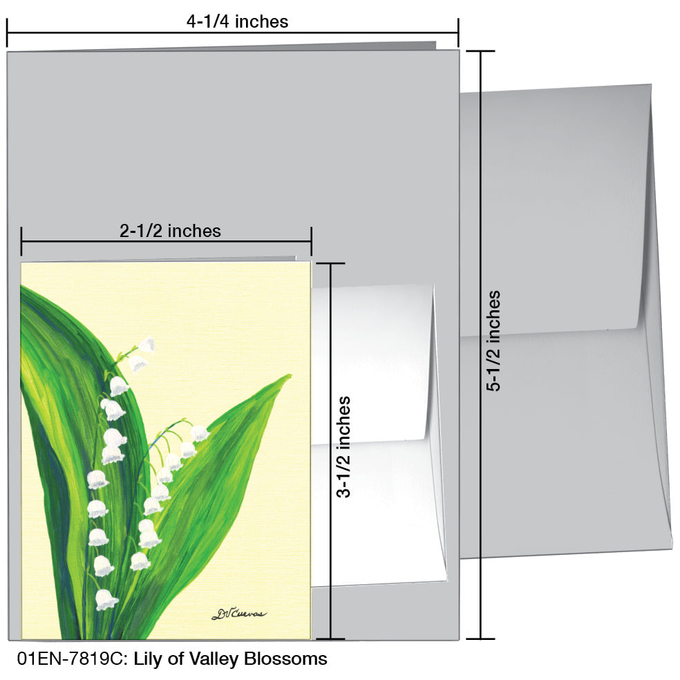 Lily of the Valley Blossoms, Greeting Card (7819C), Enclosure, printedcanvas.com