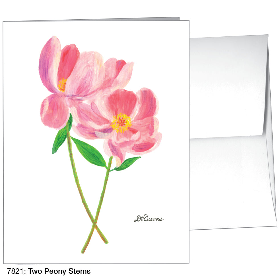 Two Peony Stems, Greeting Card (7821), A2, printedcanvas.com