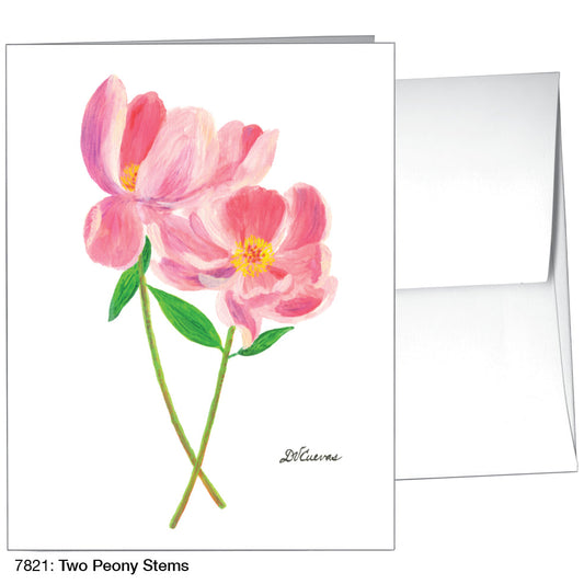 Two Peony Stems, Greeting Card (7821A), A2 Card, www.printedcanvas.com
