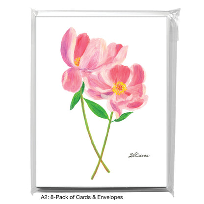 Two Peony Stems, Greeting Card (7821), A2 8-Pack, printedcanvas.com