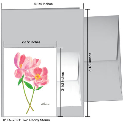 Two Peony Stems, Greeting Card (7821), Enclosure, printedcanvas.com