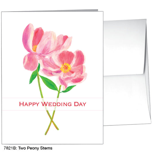 Two Peony Stems, Greeting Card (#7821B)
