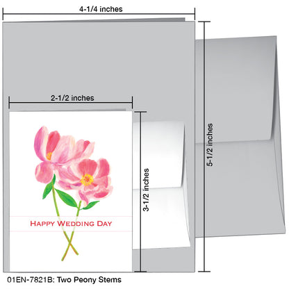 Two Peony Stems, Greeting Card (#7821B), Enclosure Card, www.printedcanvas.com