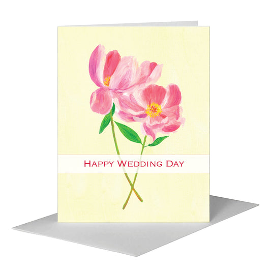 Two Peony Stems, Greeting Card (#7821B) A2 Card Front, www.printedcanvas.com