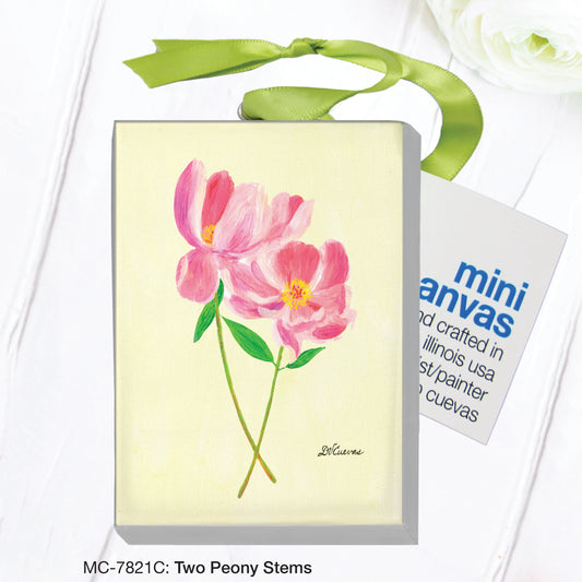 Two Peony Stems, Mini Canvas (MC-7821C)
