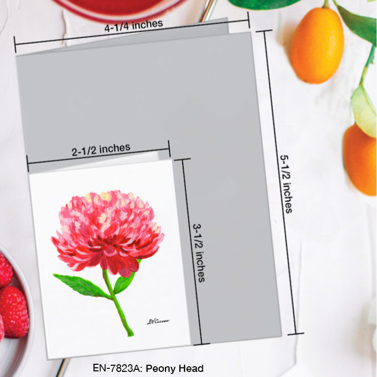 Peony Head, Greeting Card (7823A), Enclosure Card, www.printedcanvas.com