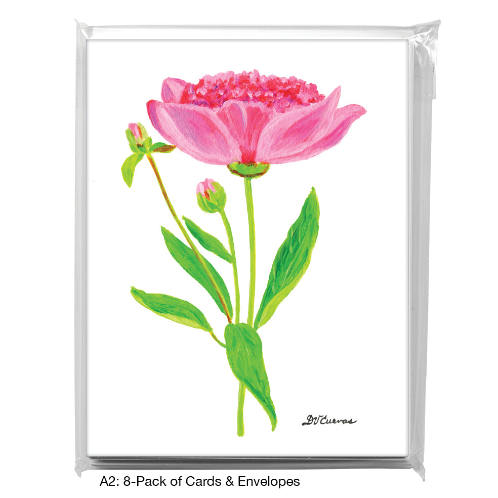 Three Peony Blossoms, Greeting Card (7825E), A2 Card 8-Pack, www.printedcanvas.com