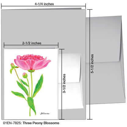 Three Peony Blossoms, Greeting Card (7825)