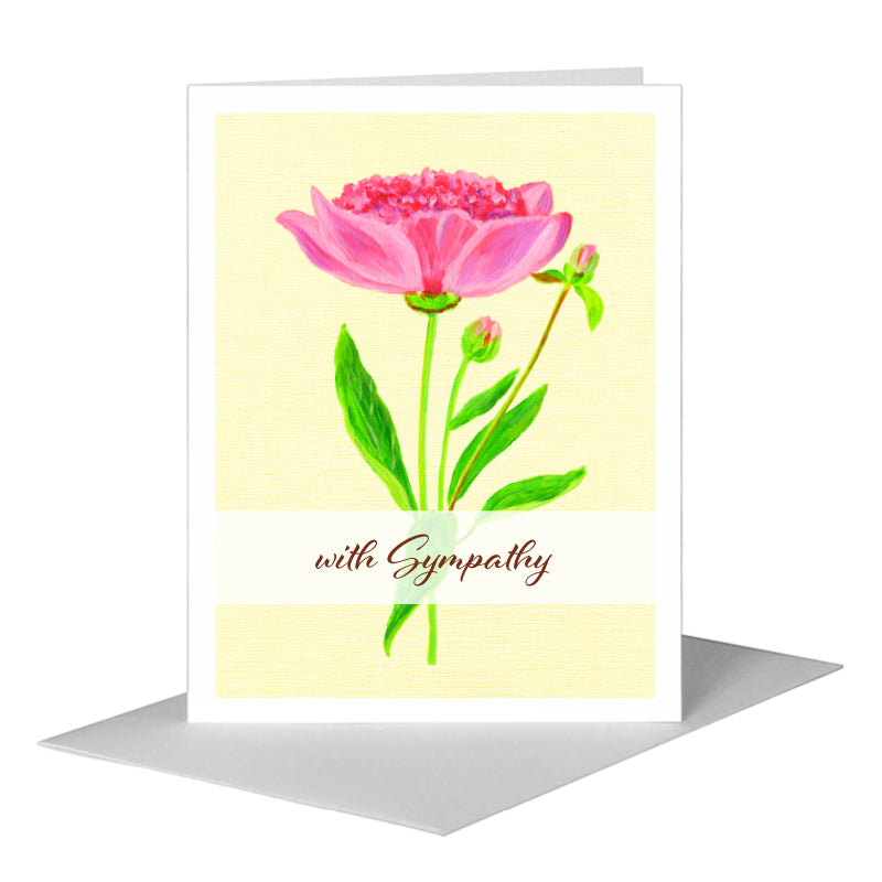 Three Peony Blossoms, Greeting Card (#7825F) A2 Card Front, www.printedcanvas.com