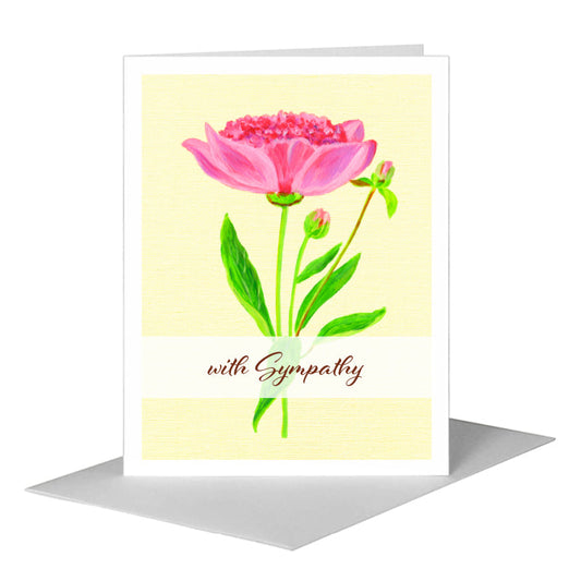Three Peony Blossoms, Greeting Card (#7825F) A2 Card Front, www.printedcanvas.com
