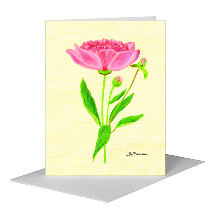 Three Peony Blossoms, Greeting Card (#7825J), A2 Card Front, www.printedcanvas.com