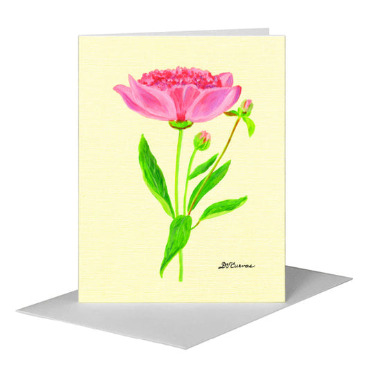 Three Peony Blossoms, Greeting Card (#7825J) A2 Card Front, www.printedcanvas.com