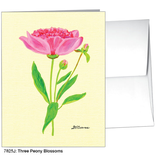 Three Peony Blossoms, Greeting Card (7825J), A2 Card Front, www.printedcanvas.com