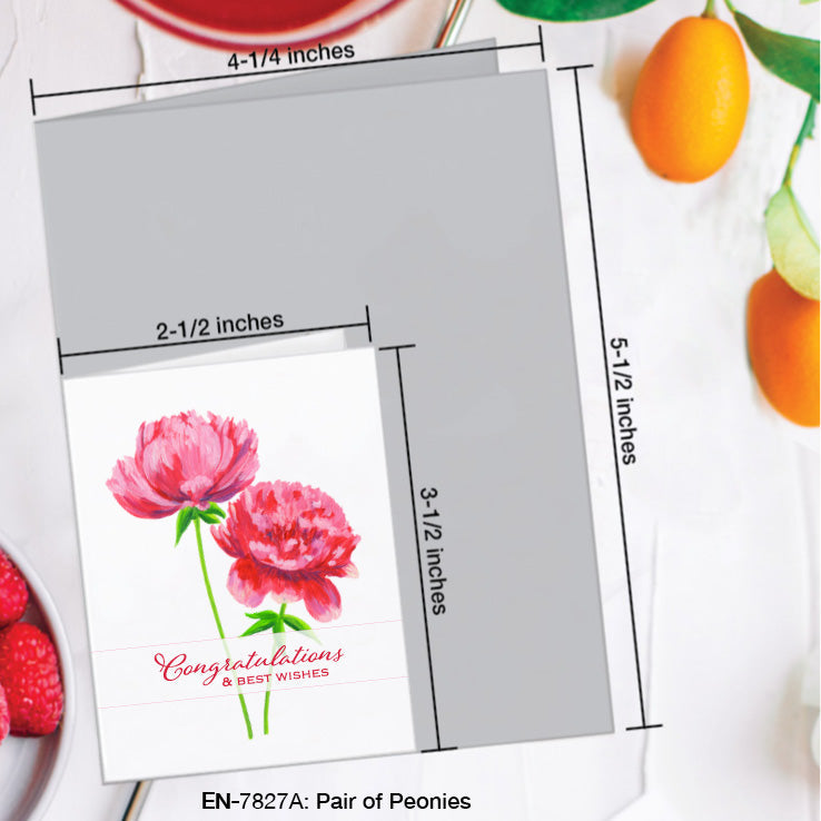 Pair of Peonies, Greeting Card (#7827A), Enclosure, www.printedcanvas.com