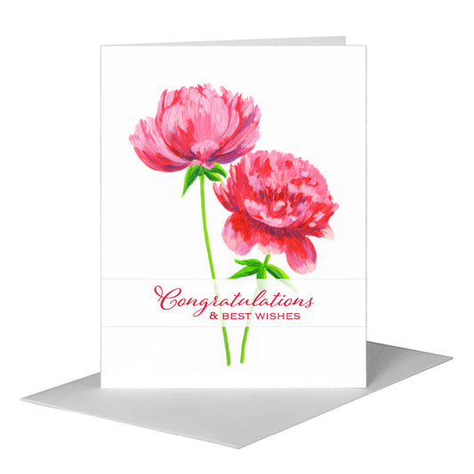Pair of Peonies, Greeting Card (#7827A) A2 Card Front, www.printedcanvas.com