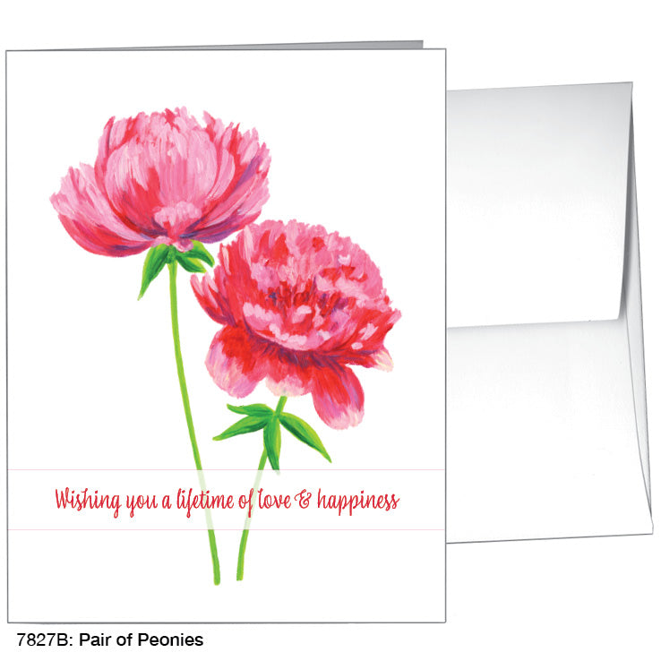 Pair of Peonies, Greeting Card (7827B), A2 Card, www.printedcanvas.com