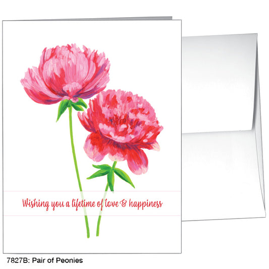Pair of Peonies, Greeting Card (7827B), A2 Card, www.printedcanvas.com