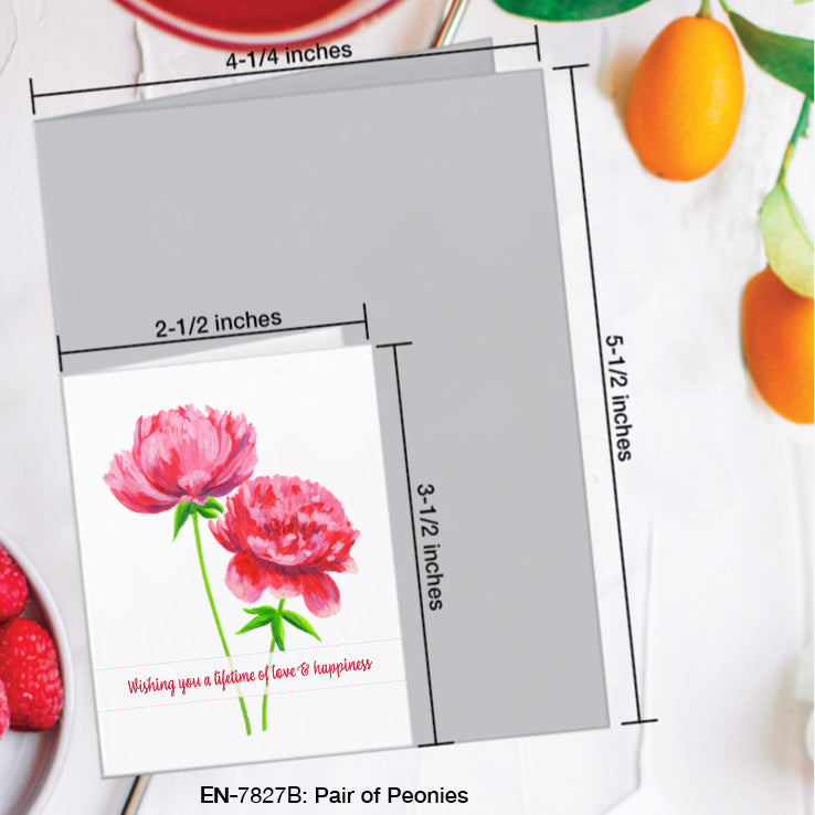 Pair of Peonies, Greeting Card (7827B), Enclosure, www.printedcanvas.com