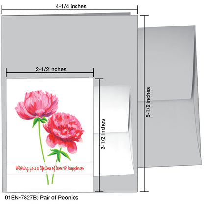 Pair of Peonies, Greeting Card (7827B), Enclosure, www.printedcanvas.com