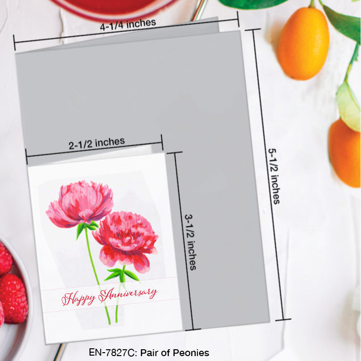 Pair of Peonies, Greeting Card (7827C), Enclosure, www.printedcanvas.com