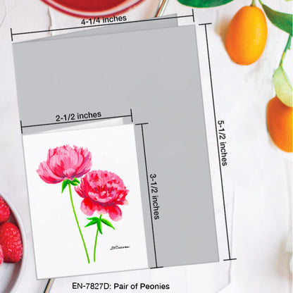 Pair of Peonies, Greeting Card (7827D), Enclosure Card, www.printedcanvas.com