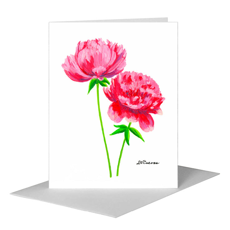 Pair of Peonies, Greeting Card (#7827D), A2 Card Front, www.printedcanvas.com