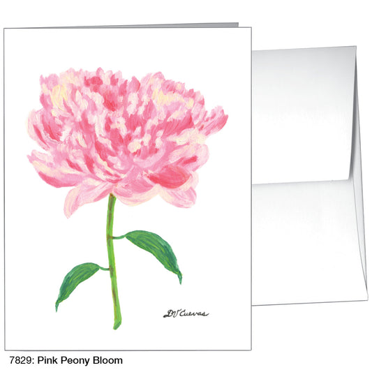 Pink Peony Bloom, Greeting Card (7829A), A2 Card Front, www.printedcanvas.com