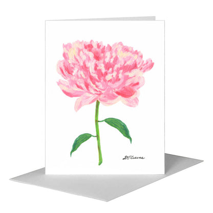 Pink Peony Bloom, Greeting Card (#7829A), A2 Card Front, www.printedcanvas.com