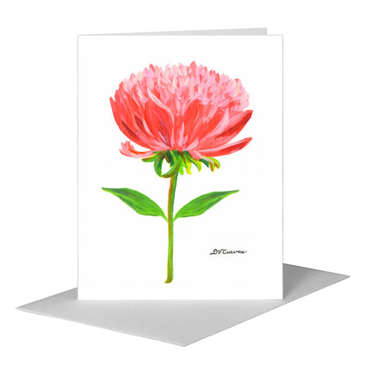 Single Peony, Greeting Card (#7830A) A2 Card Front, www.printedcanvas.com