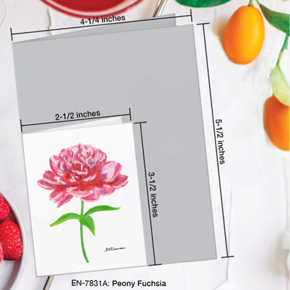 Peony Fuchsia, Greeting Card (7831A), Enclosure Card, www.printedcanvas.com
