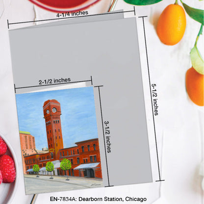 Dearborn Station, Chicago, Greeting Card (7834A), Enclosure Card, www.printedcanvas.com