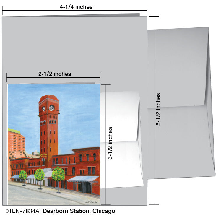 Dearborn Station, Chicago, Greeting Card (7834A), Enclosure Card, www.printedcanvas.com
