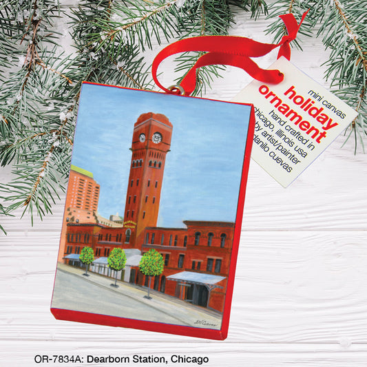 Dearborn Station, Chicago, Ornament (OR-7839A), Ornament Front, www.printedcanvas.com