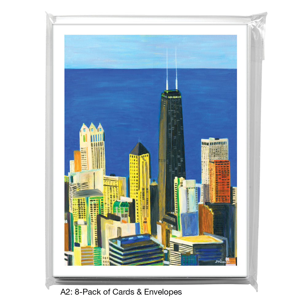 Lake Michigan View, Chicago, Greeting Card (7838), A2 8-Pack, printedcanvas.com