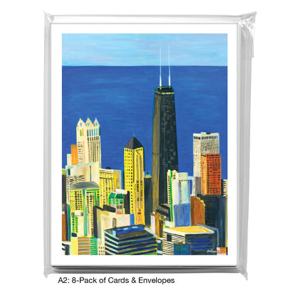 Lake Michigan View, Chicago, Greeting Card (7838), A2 8-Pack, printedcanvas.com