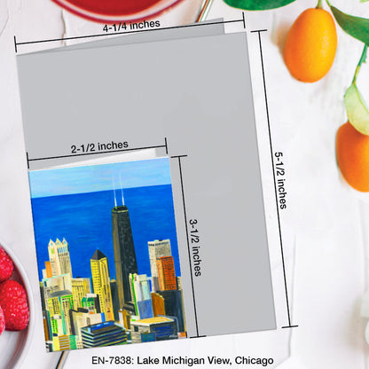 Lake Michigan View, Chicago, Greeting Card (7838A), Enclosure Card, www.printedcanvas.com
