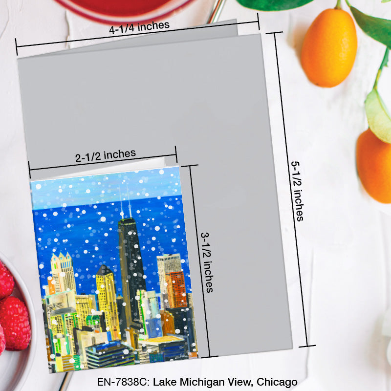 Lake Michigan View, Chicago, Greeting Card (7838C), Enclosure Card, www.printedcanvas.com