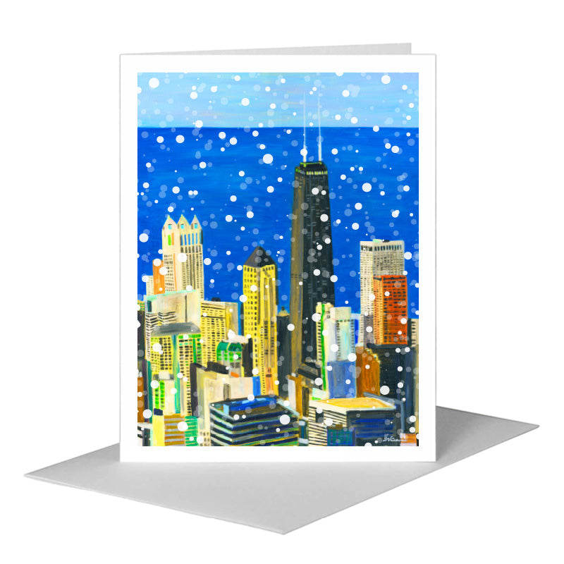 Lake Michigan View, Chicago, Greeting Card (#7838C) A2 Card Front, www.printedcanvas.com
