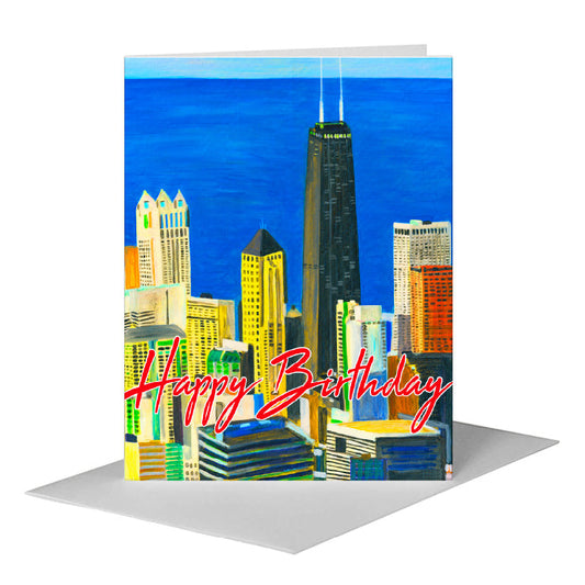 Lake Michigan View, Chicago, Greeting Card (#7838E) A2 Card Front, www.printedcanvas.com