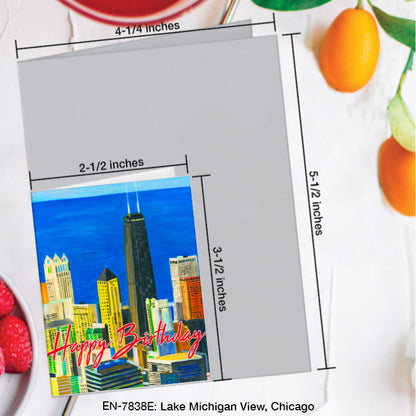 Lake Michigan View, Chicago, Greeting Card (7838E), Enclosure, www.printedcanvas.com