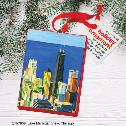 Lake Michigan View, Chicago, Ornament (OR-7838), Front, printedcanvas.com