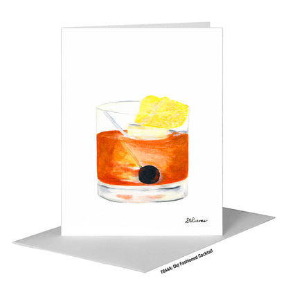 Old Fashioned Cocktail, Greeting Card (#7844A)