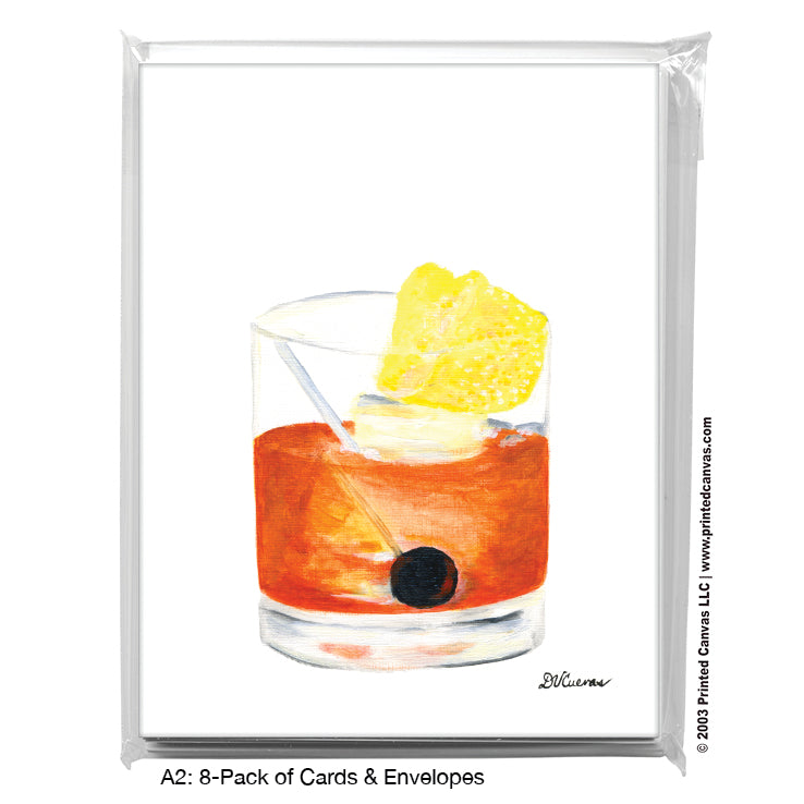 Old Fashioned Cocktail, Greeting Card (#7844A)